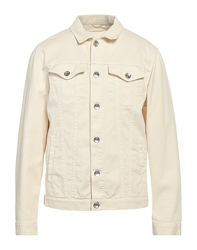 BRUNELLO CUCINELLI Denim jacket Cream 99% Cotton, 1% Elastane