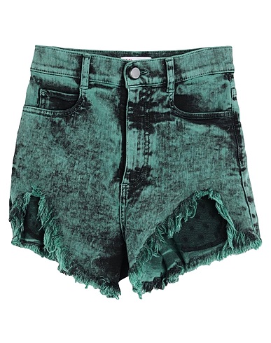 REDValentino Denim shorts Green 99% Cotton, 1% Elastane, Polyamide