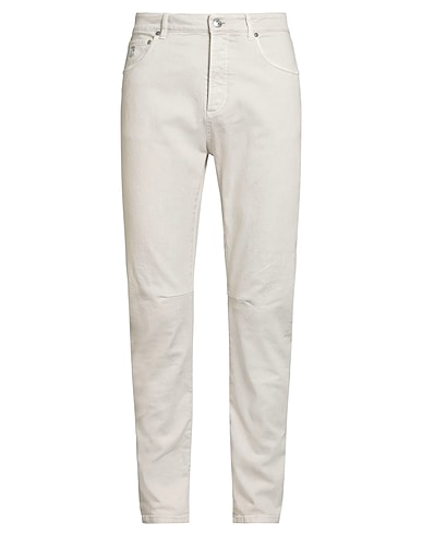 BRUNELLO CUCINELLI Denim trousers Light grey 99% Cotton, 1% Elastane
