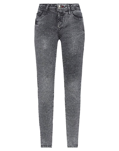 PHILIPP PLEIN Denim trousers Grey 92% Cotton, 6% Elastomultiester, 2% Elastane