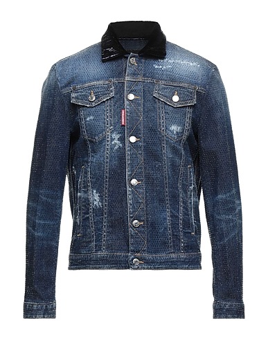 DSQUARED2 Denim jacket Blue 98% Cotton, 2% Elastane, Polyamide, Polyester, Polyurethane
