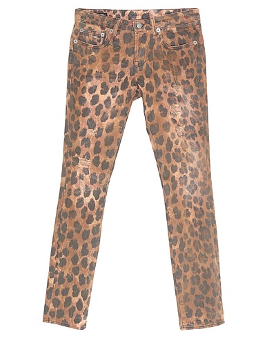 R13 Denim trousers Camel 98% Cotton, 2% Elastane, Bovine leather