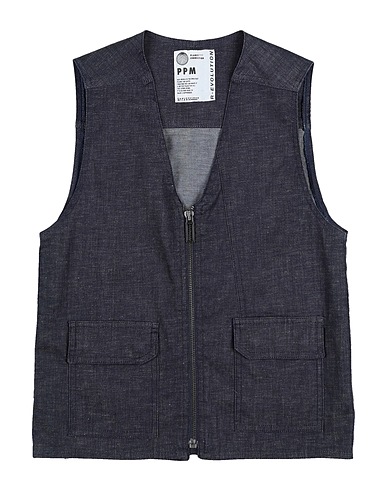 PAOLO PECORA Jeansjacke Blau 80% Baumwolle, 10% Leinen, 8% Andere Fasern, 2% Elastan