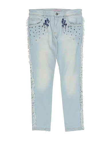 NUNZIA CORINNA Denim trousers Blue 98% Cotton, 2% Elastane