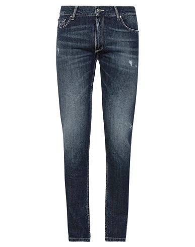 DANIELE ALESSANDRINI HOMME Denim trousers Blue 98% Cotton, 2% Elastane