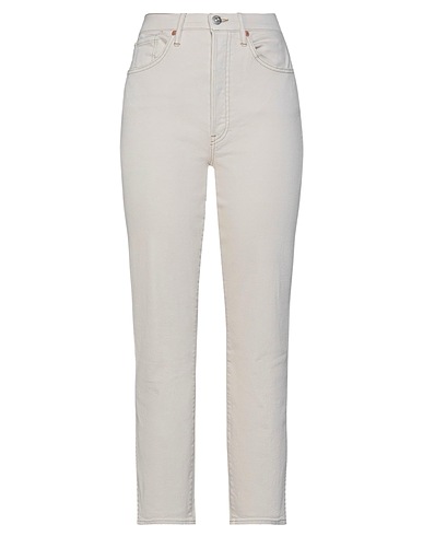 3x1 NYC Denim trousers Ivory 98% Cotton, 2% Elastane