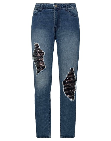 MY TWIN TWINSET Denim trousers Blue 100% Cotton, Polyester