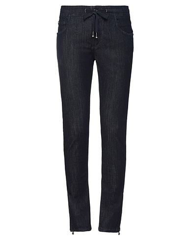 DOLCE&GABBANA Denim trousers Blue 92% Cotton, 6% Terylene, 2% Elastane, Zamak, Calfskin