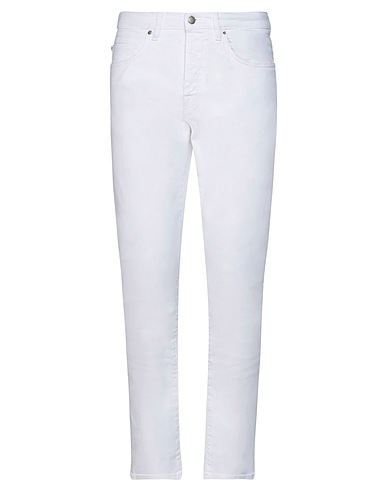 2 MEN Casual trouser White 98% Cotton, 2% Elastane
