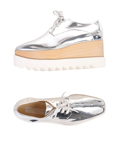 STELLA McCARTNEY Laced shoes Silver 60% Polyurethane, 40% Polyester