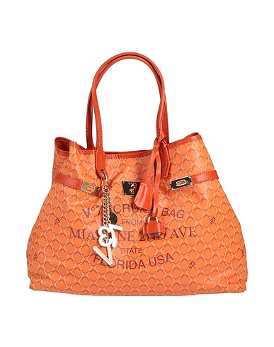 V°73 Τσάντα χειρός Πορτοκαλί Ίνες υφασμάτων, Δέρμα