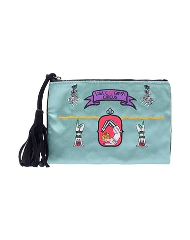 LISA C Handbag Light green Textile fibres, Soft Leather