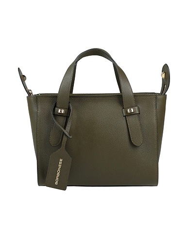 BORBONESE Handbag Military green 100% Leather