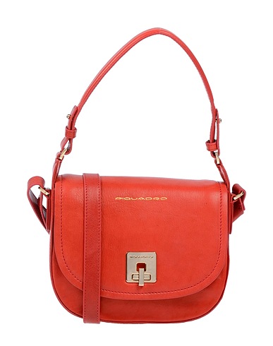 PIQUADRO Handbag Brick red Bovine leather, EVA (Ethylene - Vinyl - Acetate), Nylon, Polyester, Metal