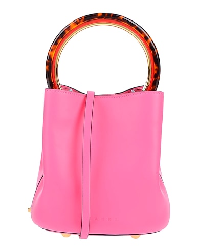 MARNI Handbag Fuchsia Soft Leather, Plastic, Metal