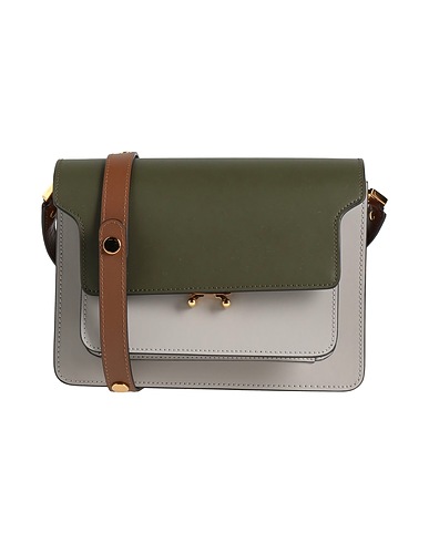 MARNI Across-body bag Light grey 95% Cow leather, 5% Brass