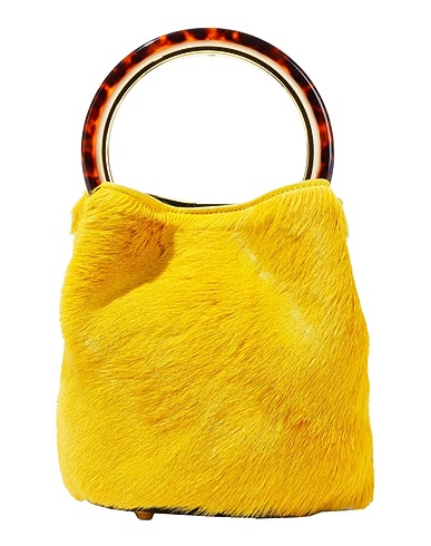 MARNI Bolso de mano Amarillo 30% Pelo de becerro, 25% Lana Virgen, 15% Latón, 15% Resina, 15% Piel de bovino