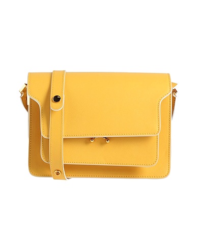 MARNI Across-body bag Yellow 95% Bovine leather, 5% Brass