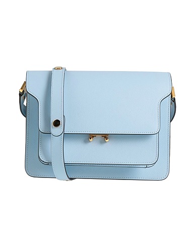 MARNI Across-body bag Light blue 95% Bovine leather, 5% Brass