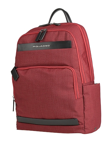 PIQUADRO Rucksacks Red Cow leather, EVA (Ethylene - Vinyl - Acetate), Nylon, Polyester, Metal