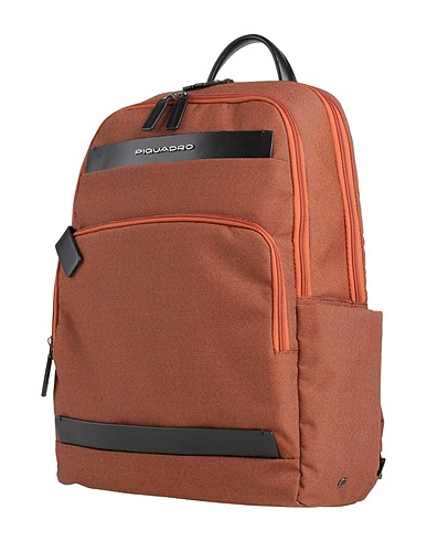 PIQUADRO Rucksacks Rust Cow leather, EVA (Ethylene - Vinyl - Acetate), Nylon, Polyester, Metal