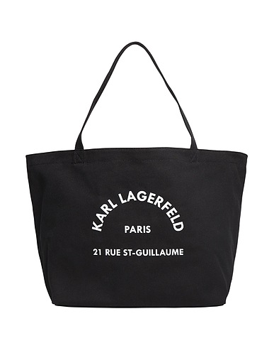 KARL LAGERFELD Handbag K/RUE ST GUILLAUME CANVAS TOTE
 Black 100% Cotton