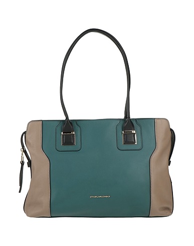 PIQUADRO Handbag Deep teal Cow leather, EVA (Ethylene - Vinyl - Acetate), Nylon, Polyester, Metal