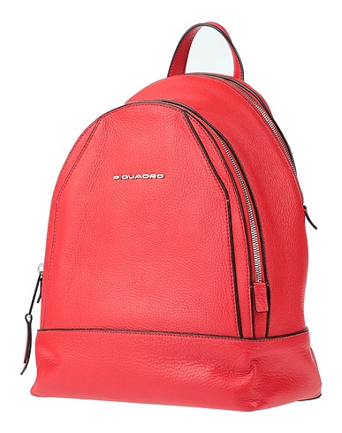 PIQUADRO Backpacks Red Bovine leather, Metal