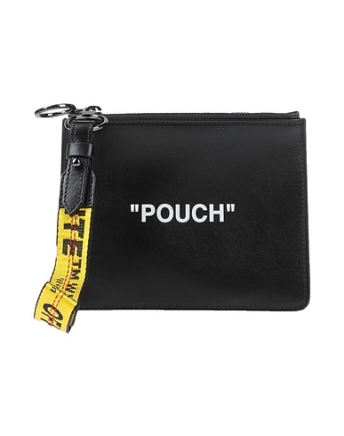 OFF-WHITE™ Pouch Black 100% Leather, Polyamide, Polyester