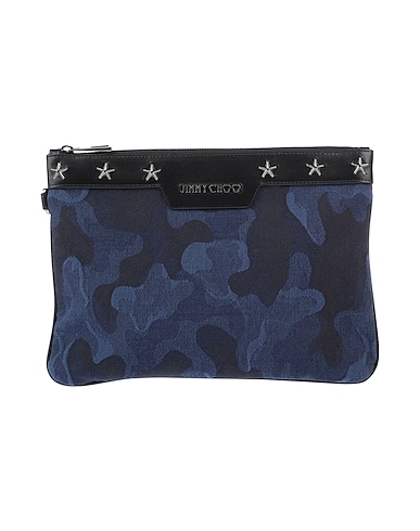 JIMMY CHOO Sac à main Bleu nuit Cuir, Fibres textiles