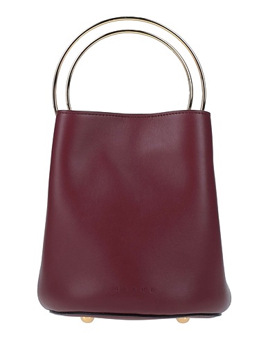 MARNI Handbag Burgundy 70% Bovine leather, 30% Brass