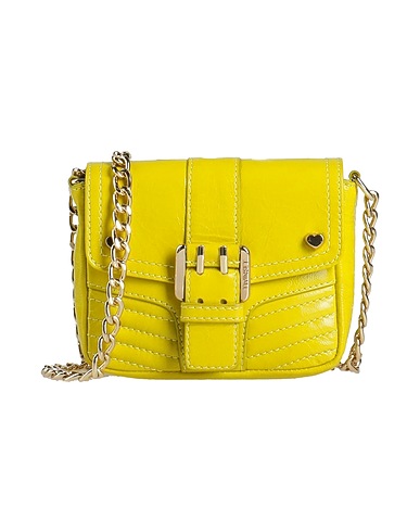 TWINSET Across-body bag Lime green 100% Calfskin
