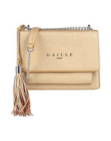 GAëLLE Paris Cross-body bags Gold 100% Polyurethane, Polyester