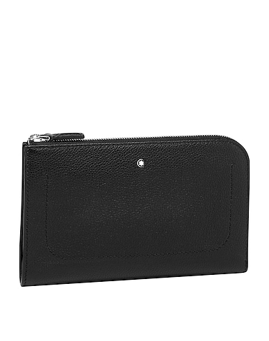 MONTBLANC Handbag MEISTERSTÜCK SOFT GRAIN POUCH SMALL 2 IN 1
 Black 100% Cowhide