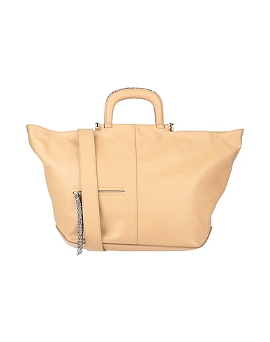 BORBONESE Handbag Beige 100% Soft Leather