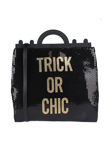 MOSCHINO Handbag Black Textile fibres, Soft Leather
