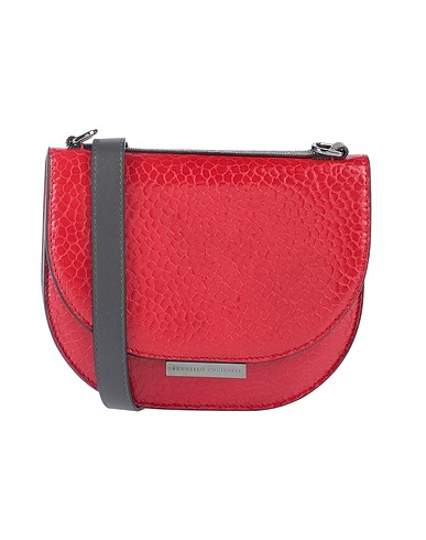BRUNELLO CUCINELLI Cross-body bags Red Leather, Brass