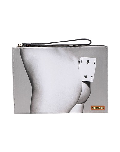 SELETTI WEARS TOILETPAPER Petite pochette Two of Spades
 Gris 100% Polyuréthane