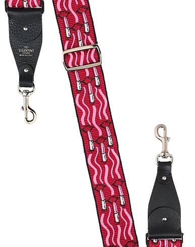 VALENTINO GARAVANI Bag accessories & charms Red Soft Leather, Textile fibres