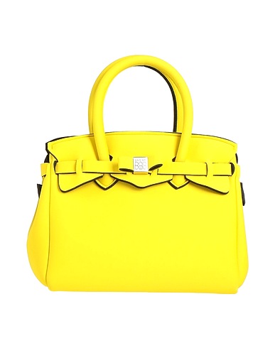 SAVE MY BAG Bolso de mano Amarillo 50% PEEK (Poliéter - Éter - Cetona), 40% Poliamida, 10% Elastán