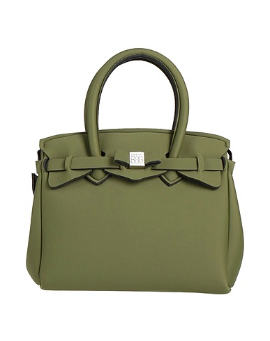 SAVE MY BAG Bolso de mano Verde militar 50% PEEK (Poliéter - Éter - Cetona), 40% Poliamida, 10% Elastán