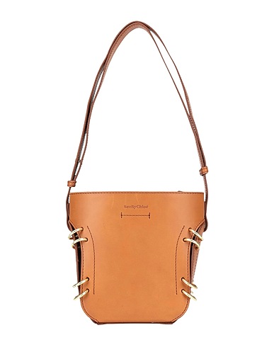 SEE BY CHLOÉ クロスボディバッグ ALVY MEDIUM BUCKET BAG タン 牛革 100%