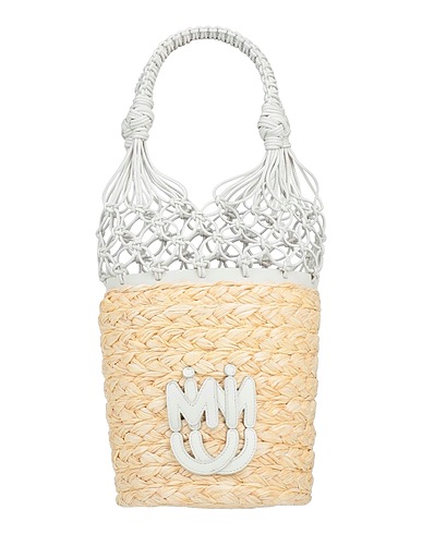 MIU MIU Handbags BIANCO Leather, Straw