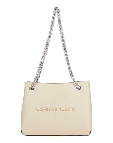 CALVIN KLEIN JEANS Sac porté épaule SHOULDER BAG Beige 100% Polyuréthane