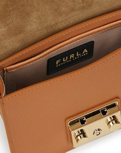 Shop Furla Handbags In Camel