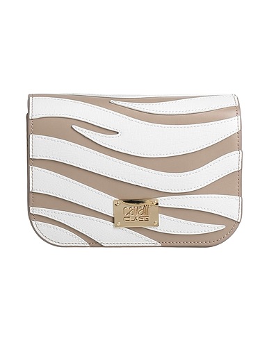 CAVALLI CLASS Handbag White 50% Calfskin, 30% Polyester, 20% PVC - Polyvinyl chloride