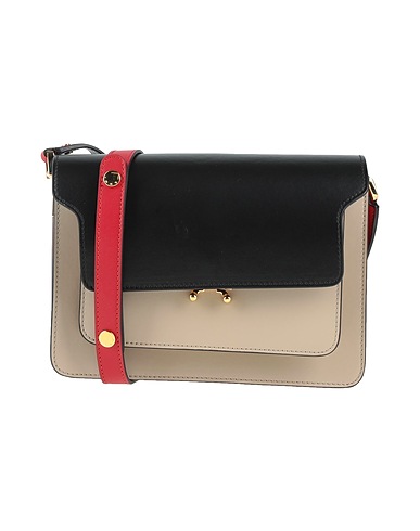 MARNI Cross-body bags Taupe 95% Cow leather, 5% Brass