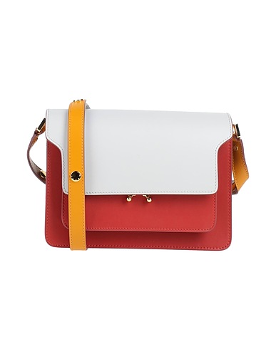 MARNI Across-body bag Brick red 95% Cow leather, 5% Brass