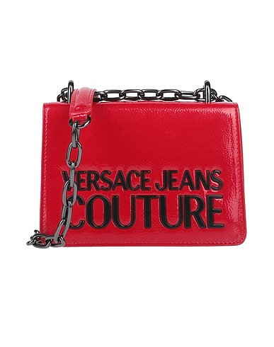 VERSACE JEANS COUTURE Borsa a tracolla Rosso 100% Poliuretano, Resina poliuretanica