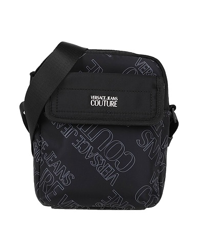 VERSACE JEANS COUTURE Umhängetasche Schwarz 90% Modacryl, 10% Polyurethan, Poliurethan-Harz